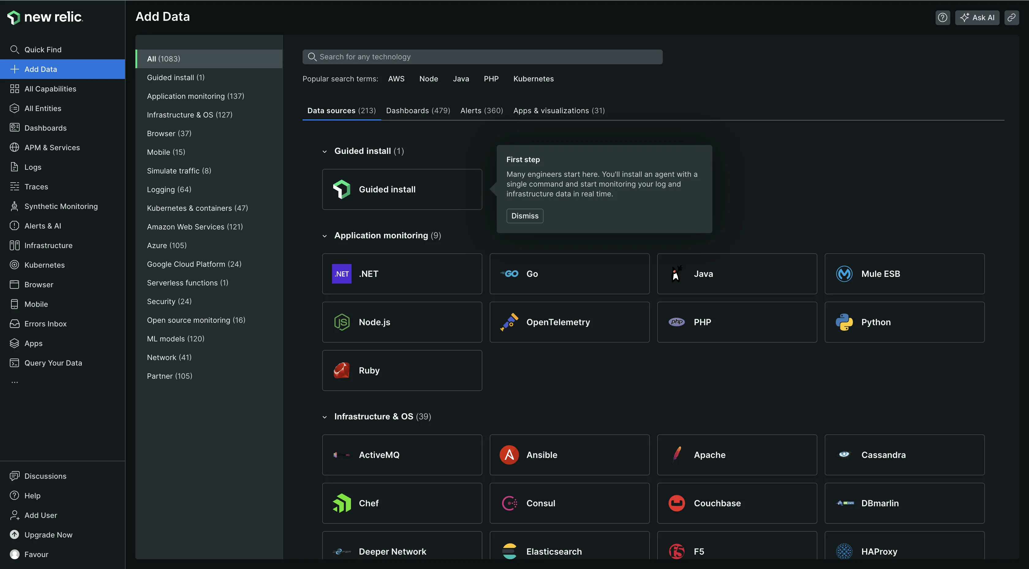 Data integration in New Relic