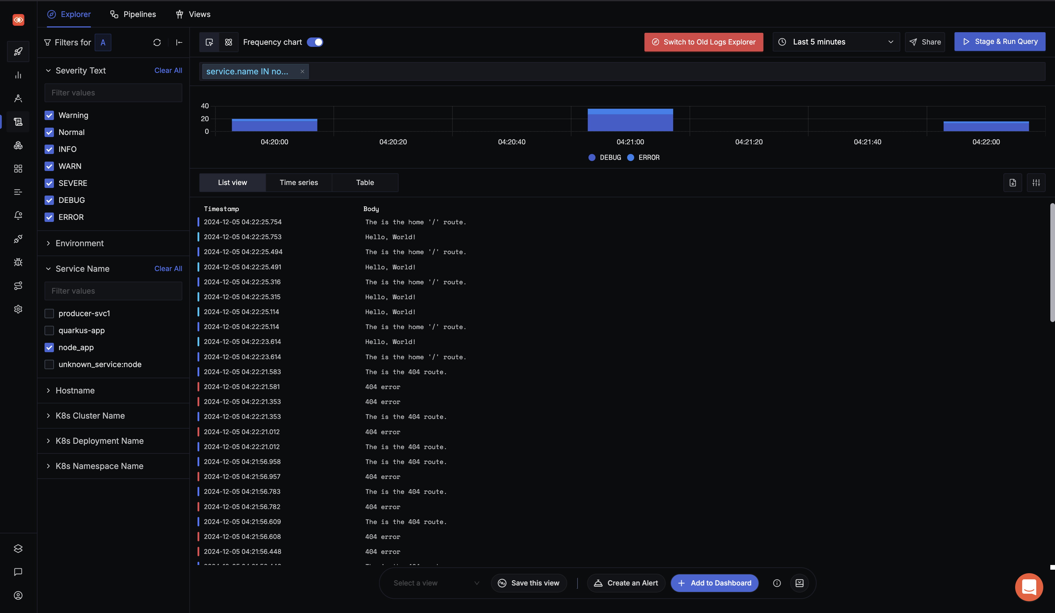  Logs management tab