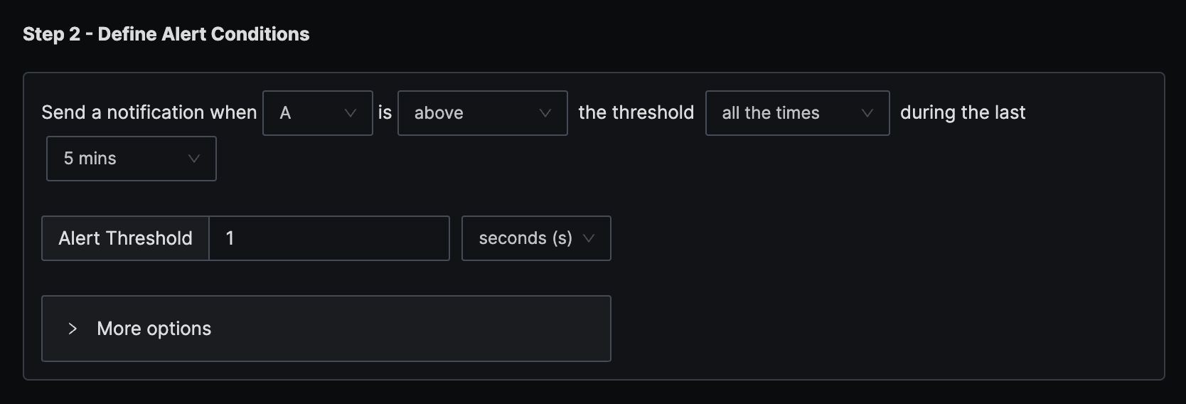 external API latency(p90) condition